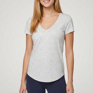 Lululemon Love Tee Size 8 Medium Space Dye Ice Gray V-Neck Short Sleeve T-Shirt